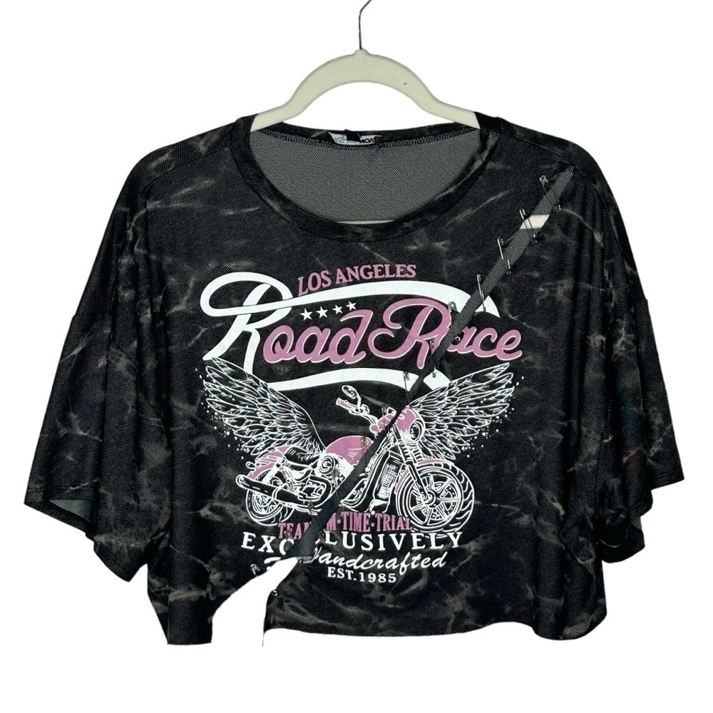 Fashion Nova Cropped Safety Pin Top